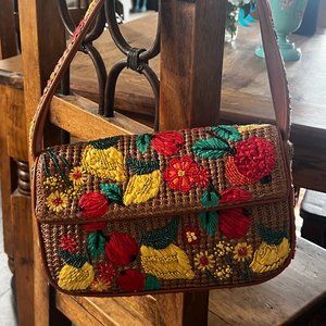 NWOT LIMITED EDITION STAUD Tommy Beaded Raffia Shoulder Bag